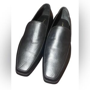 FRAME New Nior Black Leather Le Verona Flat Loafer Size 38
